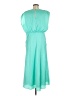 Ann Taylor 100% Polyester Solid Teal Casual Dress Size 8 - photo 2