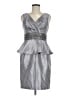 Boutique + 100% Polyester Silver Cocktail Dress Size 6 - photo 1