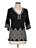 BCBGMAXAZRIA 100% Cotton Black 3/4 Sleeve Blouse Size L - photo 1
