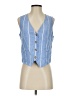 Halogen Blue Sleeveless Button-Down Shirt Size S - photo 1