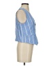 Halogen Blue Sleeveless Button-Down Shirt Size S - photo 4