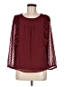 J. by J.Crew 100% Polyester Burgundy Long Sleeve Blouse Size 6 - photo 1