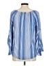 Fever 100% Rayon Blue 3/4 Sleeve Blouse Size M - photo 2