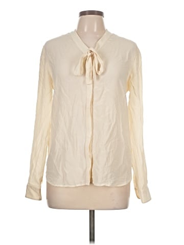 Garnet Hill Long Sleeve Silk Top (view 1)