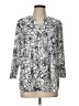 Cathy Daniels Print Silver 3/4 Sleeve Blouse Size L - photo 1