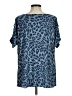 Attitudes by Renee Leopard Print Blue Short Sleeve Blouse Size M - photo 2