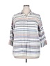 Westbound 100% Cotton Stripes Gray 3/4 Sleeve Button-Down Shirt Size 2X - photo 1