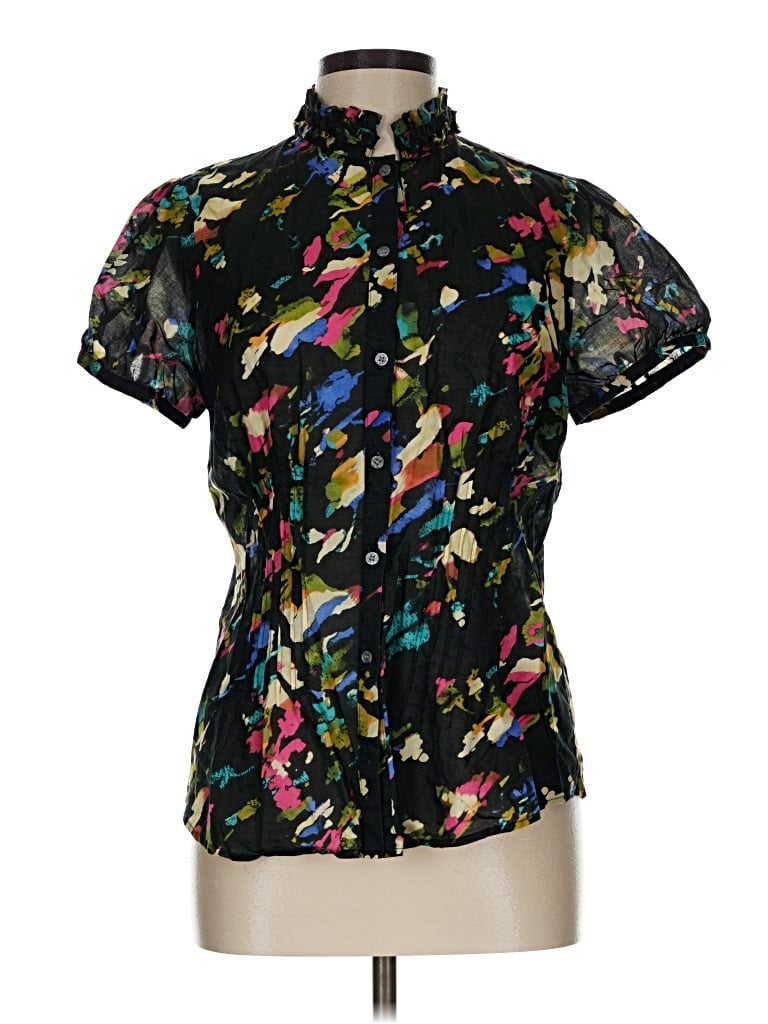 Pre-owned The Limited Short Sleeve Blouse In Black