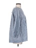 Max Studio Checkered-gingham Blue 3/4 Sleeve Button-Down Shirt Size S - photo 4