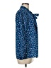 DKNY 100% Polyester Polka Dots Blue Long Sleeve Blouse Size M - photo 4