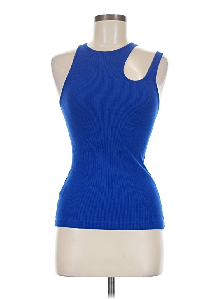 Pre-owned K.ngsley Tank Top Blue One Shoulder Neckline Tops