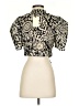 Elan Animal Print Gold Short Sleeve Blouse Size XS - photo 2