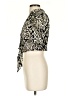 Elan Animal Print Gold Short Sleeve Blouse Size XS - photo 5