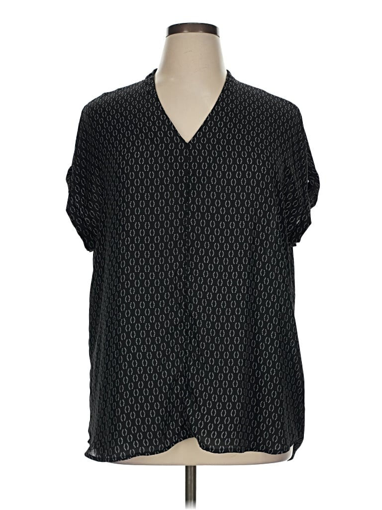 Pre-owned Pleione Short Sleeve Blouse In Gray