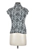 Faded Glory 100% Polyester Silver Black Short Sleeve Blouse Size M - photo 2