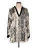 Zara Basic Animal Print Silver 3/4 Sleeve Blouse Size L - photo 1