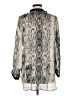 Zara Basic Animal Print Silver 3/4 Sleeve Blouse Size L - photo 2