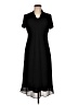Karin Stevens 100% Polyester Solid Black Casual Dress Size 8 - photo 1