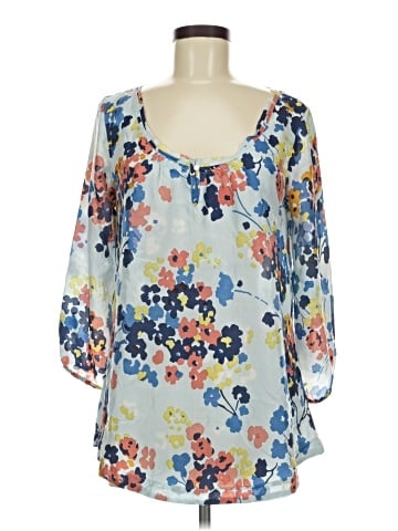 Lucky Brand 3/4 Sleeve Silk Top (view 1)