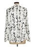 Pixie Lady Print Silver Long Sleeve Blouse Size L - photo 2