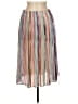 Zara 100% Polyester Stripes Silver Pink Casual Skirt Size M - photo 1