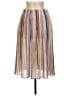 Zara 100% Polyester Stripes Silver Pink Casual Skirt Size M - photo 2