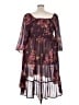 Torrid 100% Polyester Floral Burgundy Casual Dress Size 3X Plus (3) - photo 2