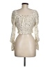 Open Edit 100% Elastic Ivory 3/4 Sleeve Blouse Size M - photo 2