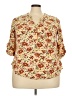 Torrid 100% Rayon Floral Ivory 3/4 Sleeve Blouse Size 2X Plus (2) - photo 1
