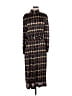 Zara 100% Polyester Print Black Brown Casual Dress Size L - photo 1