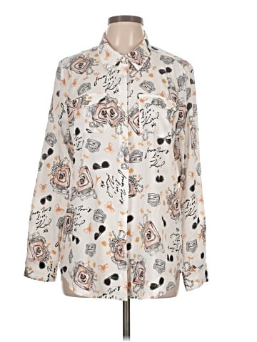 Karl Lagerfeld Paris Long Sleeve Blouse (view 1)