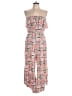 Lush Print Pink Red Jumpsuit Size L - photo 1