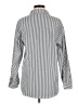 Miss Sparkling Stripes Silver Long Sleeve Button-Down Shirt Size M - photo 2