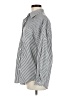 Miss Sparkling Stripes Silver Long Sleeve Button-Down Shirt Size M - photo 5