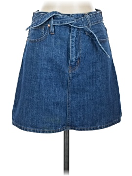 Madewell Rigid Denim Straight Mini Skirt in Haydel Wash: Tie-Waist Edition (view 1)