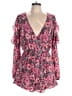 Lush 100% Polyester Paisley Pink Romper Size L - photo 1