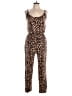 Socialite Animal Print Brown Black Jumpsuit Size L - photo 1