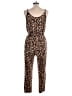 Socialite Animal Print Brown Black Jumpsuit Size L - photo 2