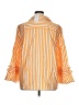 Harshman 100% Cotton Stripes Orange 3/4 Sleeve Button-Down Shirt Size 1X - photo 2