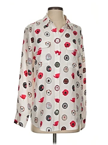 Equipment Long Sleeve Silk Top (view 1)