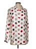 Equipment 100% Silk Print Silver Long Sleeve Silk Top Size S - photo 1