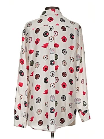 Equipment Long Sleeve Silk Top (view 2)