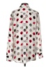 Equipment 100% Silk Print Silver Long Sleeve Silk Top Size S - photo 2