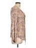 B Collection by Bobeau 100% Rayon Paisley Tan Long Sleeve Blouse Size L - photo 4
