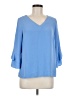 Jaclyn Smith 100% Polyester Blue 3/4 Sleeve Blouse Size M - photo 1