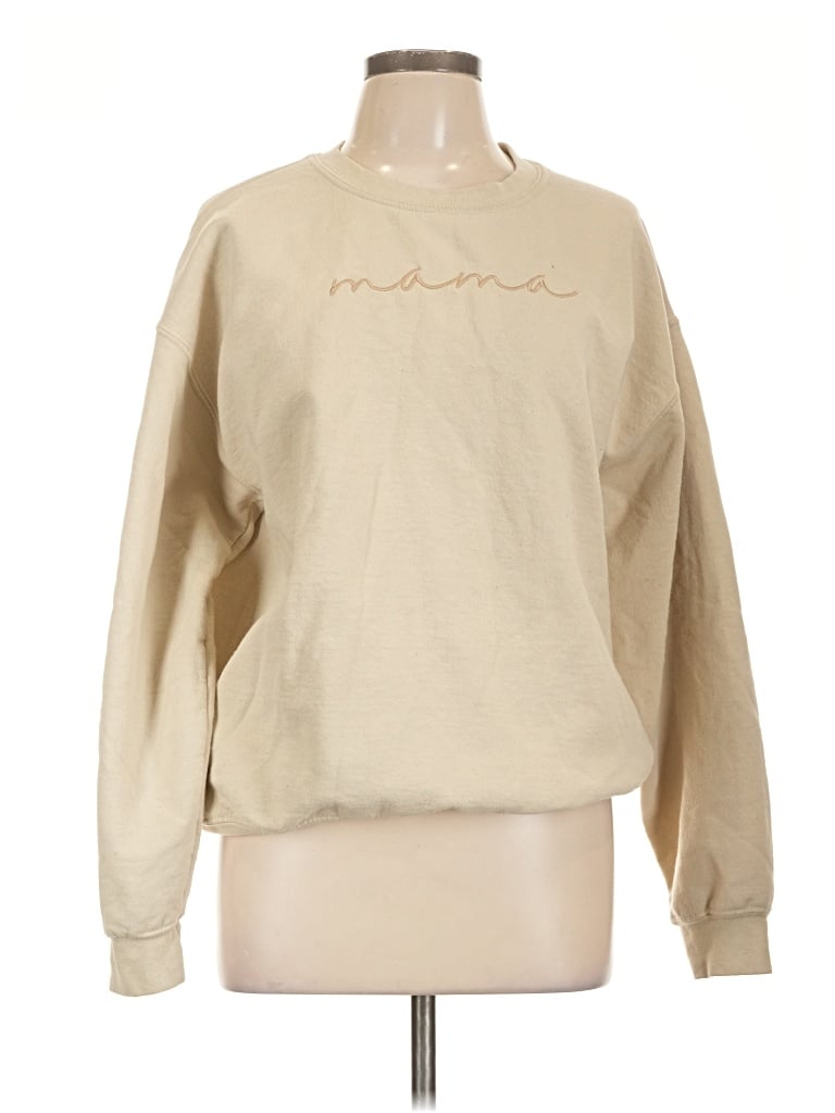 Pre-owned Gildan Sweatshirt In Tan