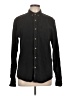 Pull&Bear Solid Black Long Sleeve Button-Down Shirt Size L - photo 1