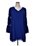 Kaari Blue 100% Polyester Solid Blue Casual Dress Size XL - photo 1