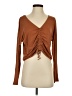 JoyLab Brown Long Sleeve Top Size S - photo 1