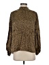 FRAME 100% Silk Animal Print Brown Long Sleeve Silk Top Size S - photo 1